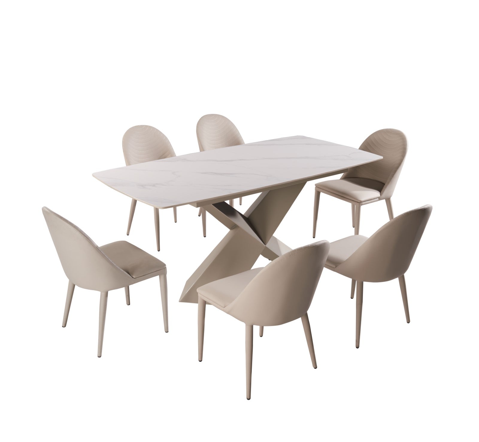 LENVIK - 7 Pc. Dining Table Set - FM3700BR-T-7PC