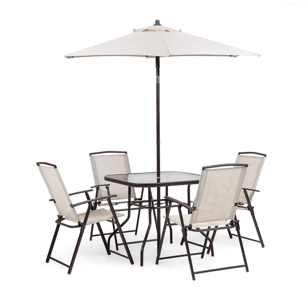 FALLONE - 6 Pc. Outdoor Dining Set, Beige - LA-D004BR-6PK