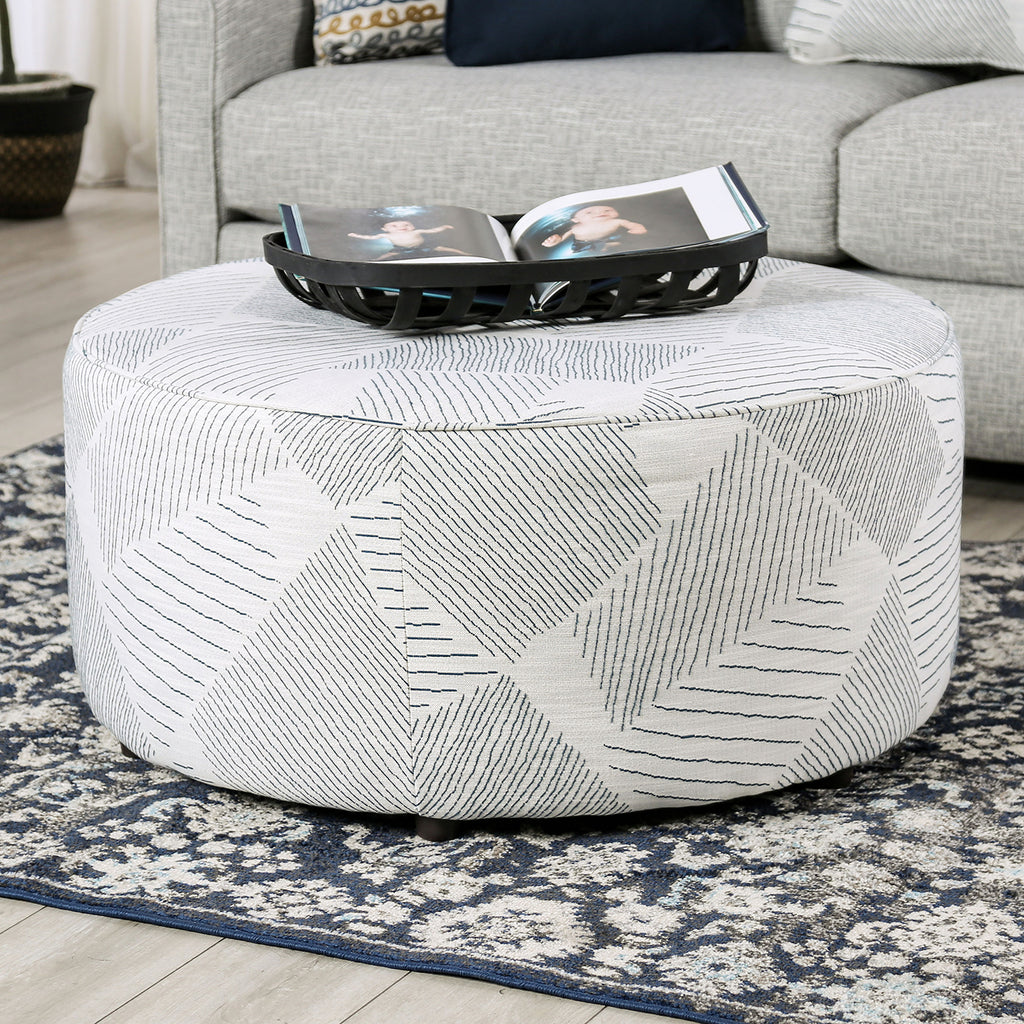 CHANCERY - Ottoman, Gray/Navy - SM8194-OT