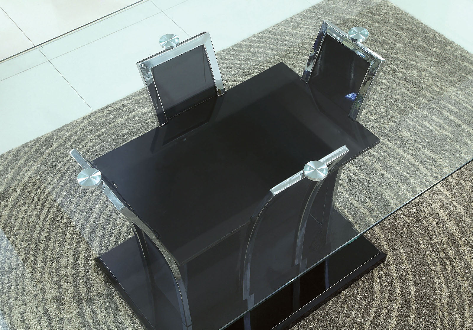 GLENVIEW - 7 Pc. Dining Table Set - CM8372BK-T-7PC-8370