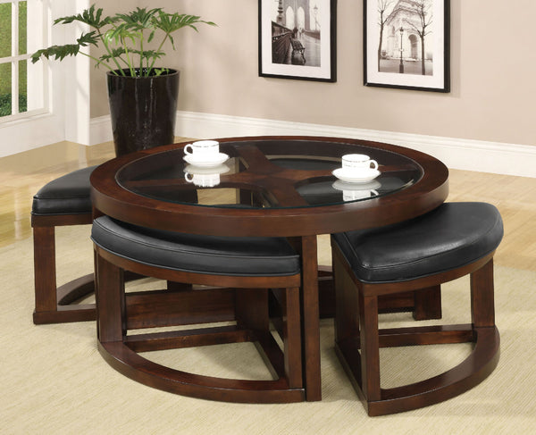 CRYSTAL COVE II - Round Coffee Table w/ 4 Stools - CM4321C
