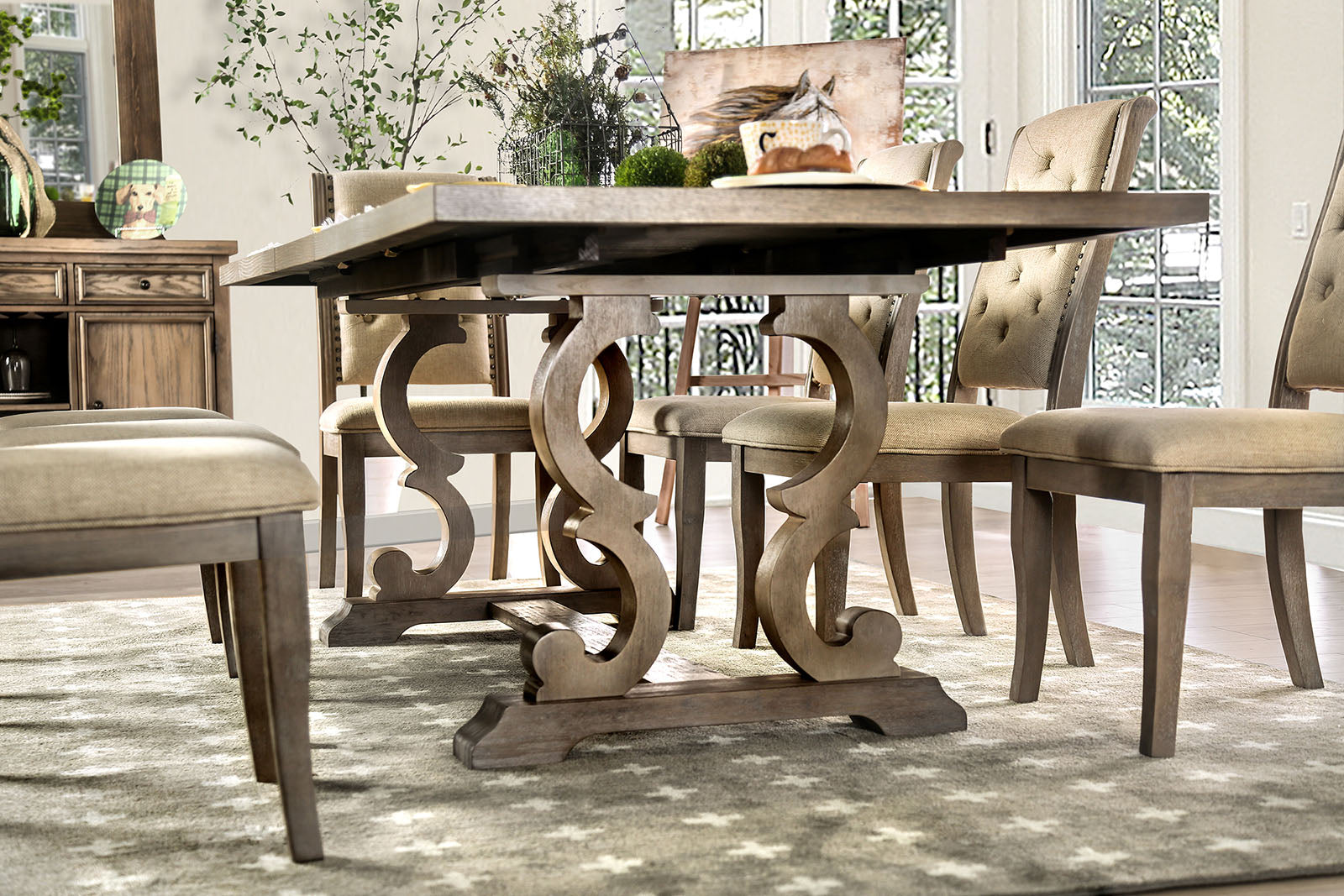 PATIENCE - 9 Pc. Dining Table Set - CM3577T-9PC