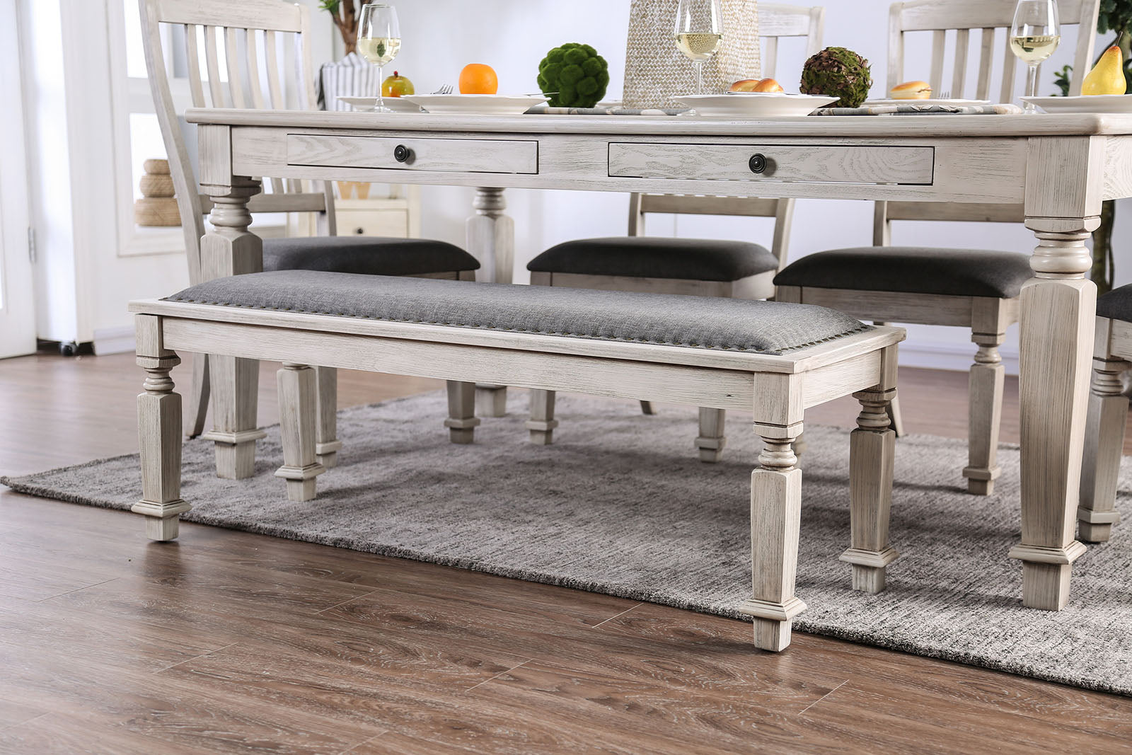 GEORGIA - 6 Pc. Dining Table Set w/ Bench - CM3089T-6PC