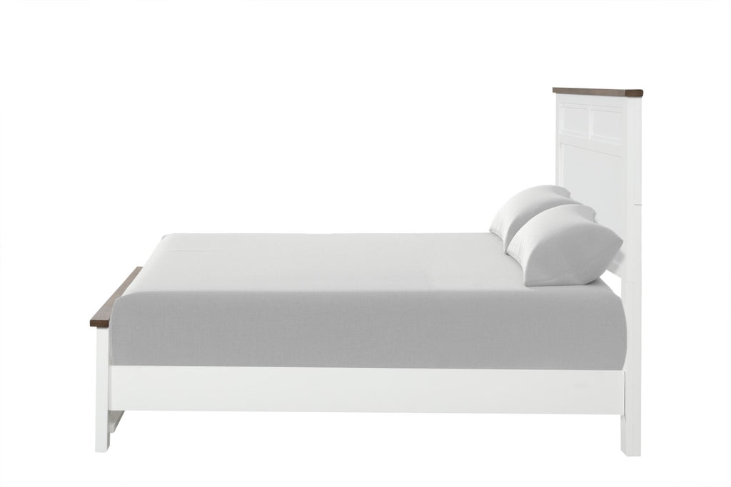 PINETOP - Twin Bed, White/Dark Brown - FM7171WH-T-BED