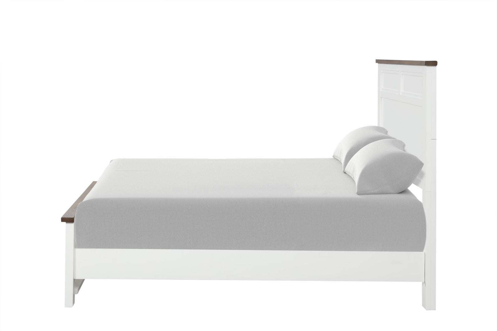 PINETOP - Twin Bed, White/Dark Brown - FM7171WH-T-BED