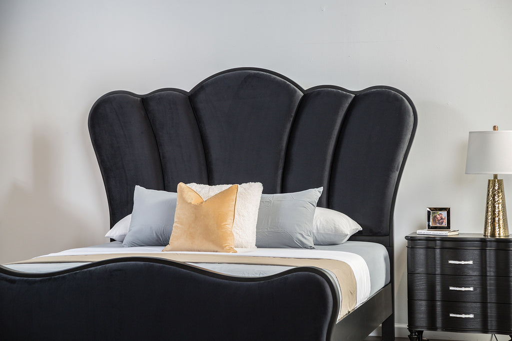 ELEANORA - E.King Bed, Black - FM7416BK-EK-BED