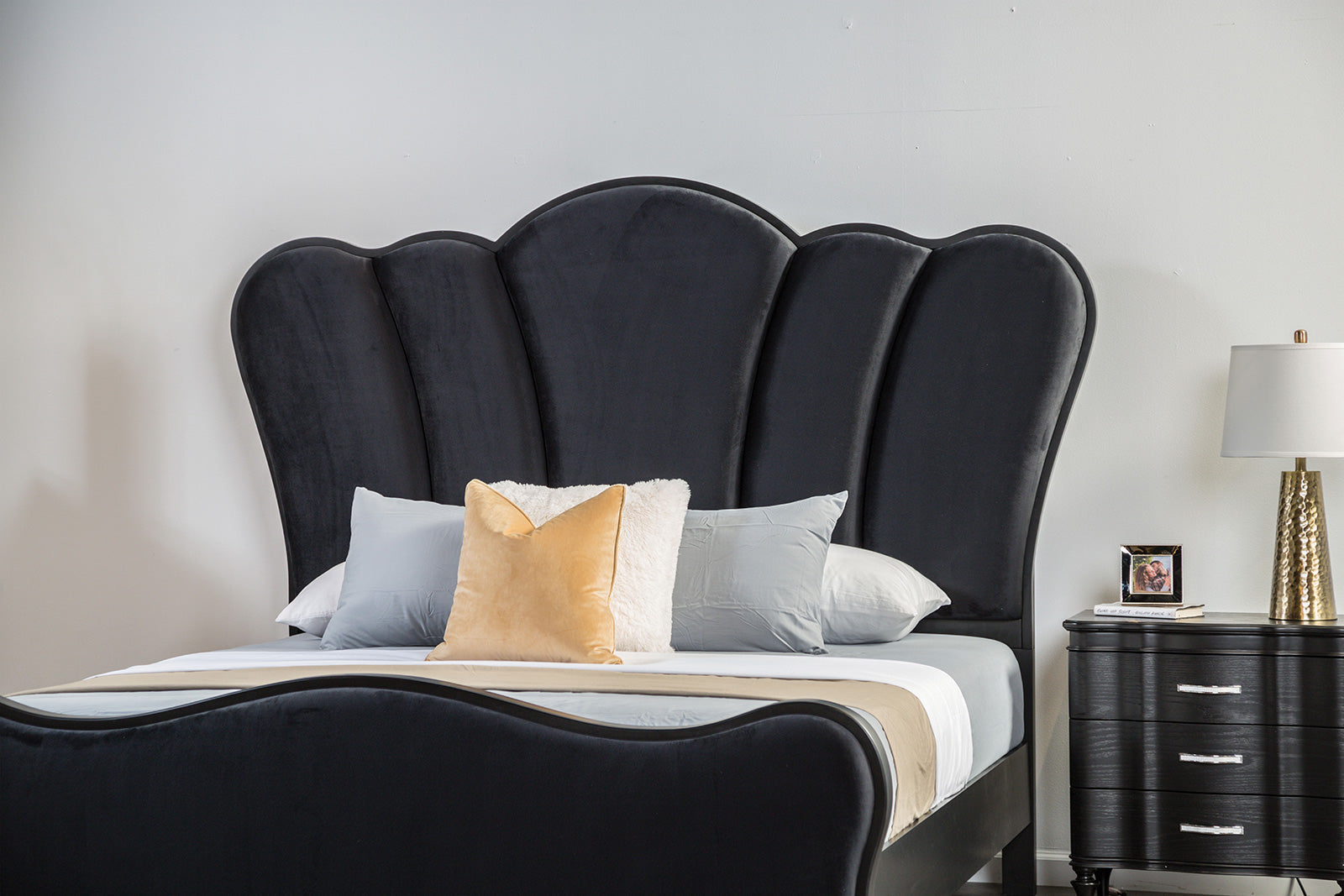 ELEANORA - E.King Bed, Black - FM7416BK-EK-BED