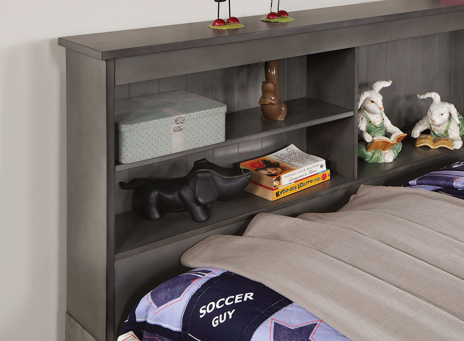 TIBALT - Twin DayBed w/ Trundle, Dark Gray - FOA7466GY-T-BED