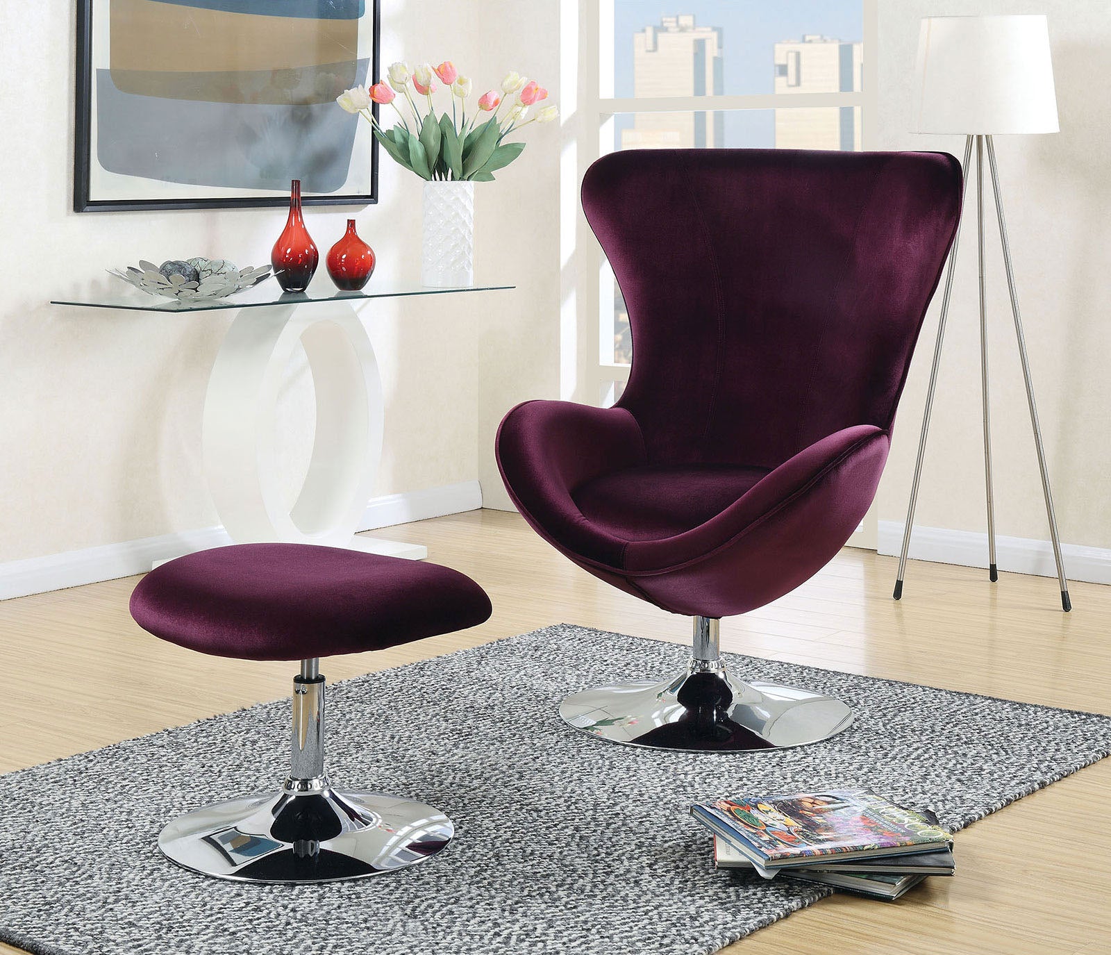 SHELIA - Chair w/ Ottoman - CM-AC6841