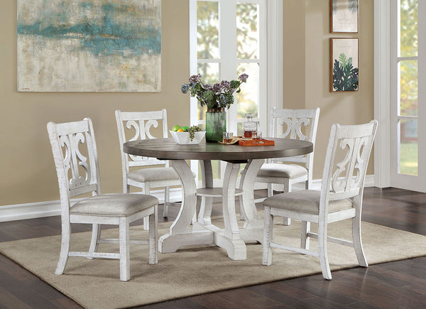 AULETTA - 5 Pc. Round Dining Table Set - CM3417GY-RT-5PC