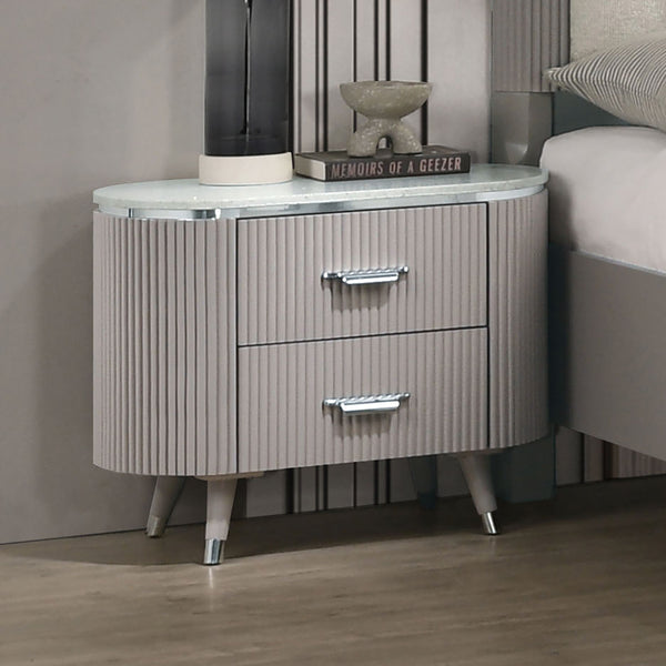 ALDRIDGE - Nightstand, Light Gray - FM7243GY-N