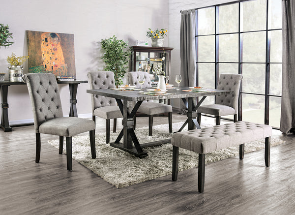 ALFRED - 6 Pc. Dining Table Set w/ Bench - CM3735T-LG-6PC-BN