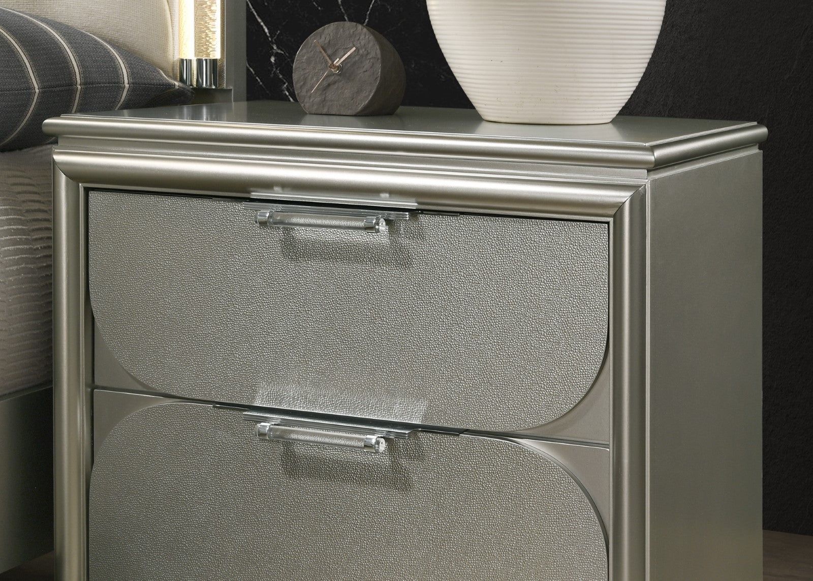 SHERIDAN - Nightstand, Silver - FM72080SV-N