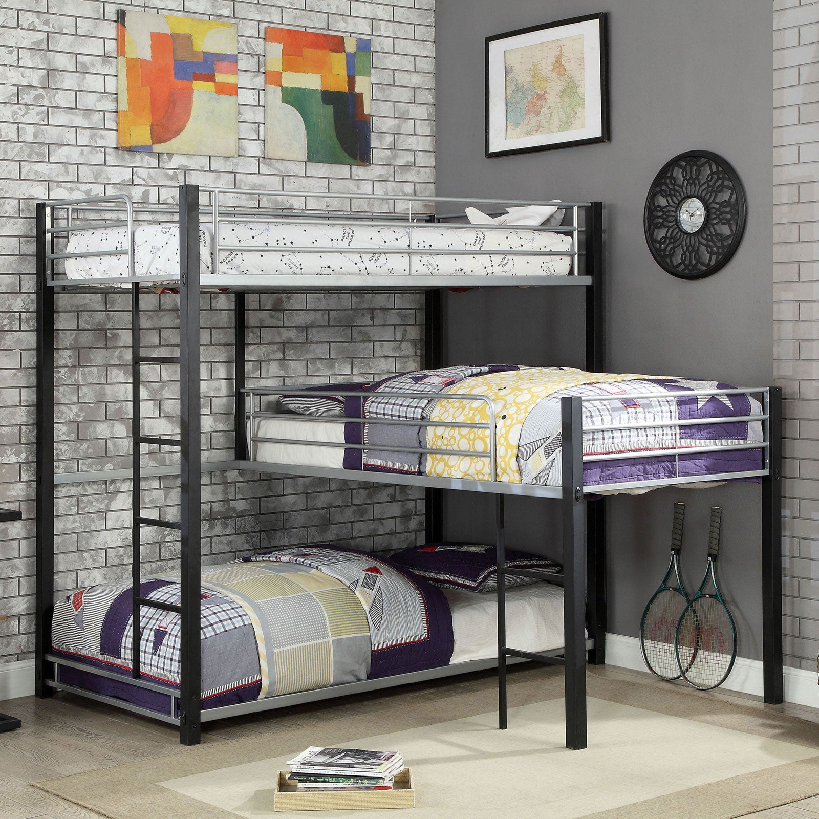 AUBREY - Twin Triple Decker Bed - CM-BK919-BED