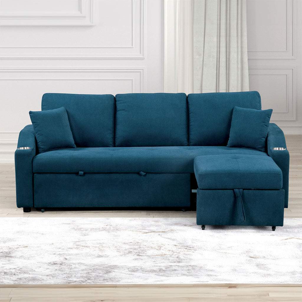 ROYDEN - Sleeper Sofa w/ Cupholder - FM6963BL-PK