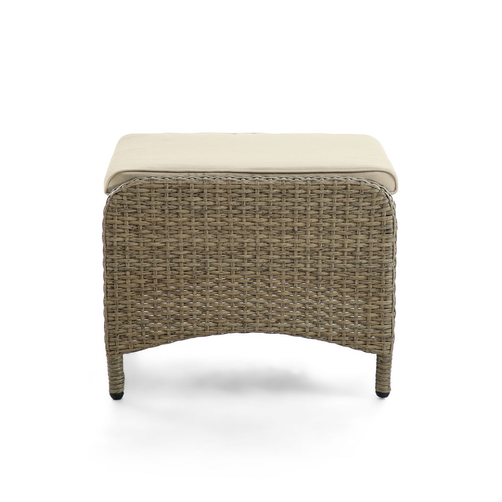 MACKAY - Ottoman (2/CTN), Beige/Natural Teak - GM-2003-2PK