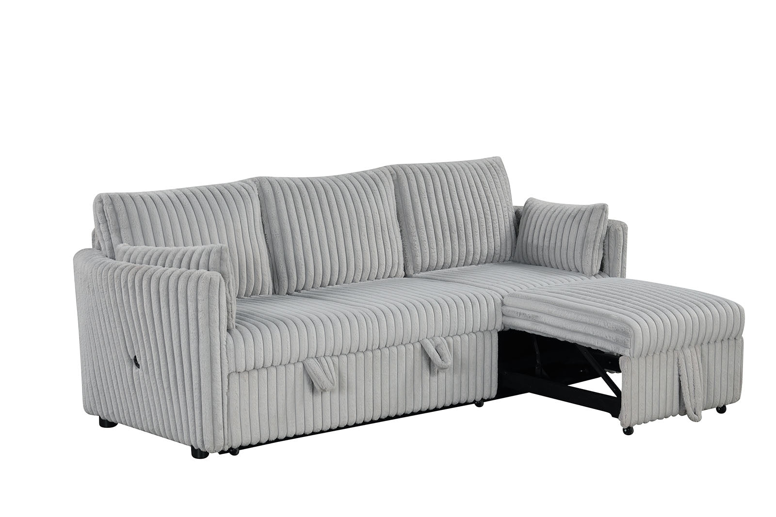 DENHOLME - Sectional w/ Pull Out - SL64002GY-SF-PK
