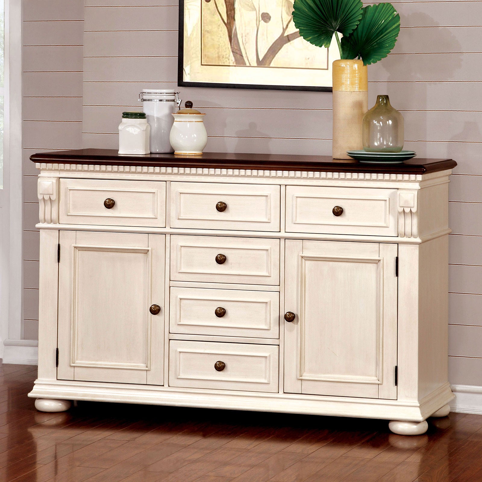 SABRINA - 9 Pc. Counter Ht. Table Set w/ Stools - CM3199WC-PT-9PC-ST