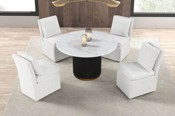 VARDE - Round Dining Marble Table - FM3431WH-RT-TABLE