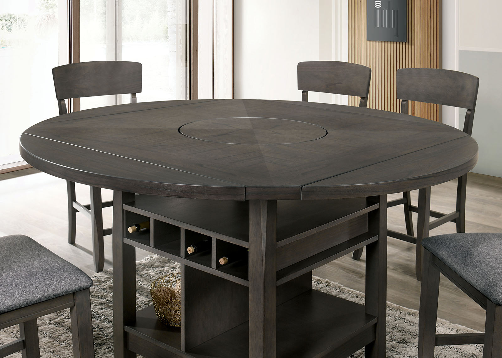 STACIE - 5 PC. Dining Table Set - CM3733GY-RPT-5PC