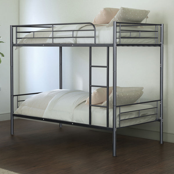 PLUTUS - Twin/Twin Metal Bunk Bed (K/D), Black - FM-BK900BK-TT