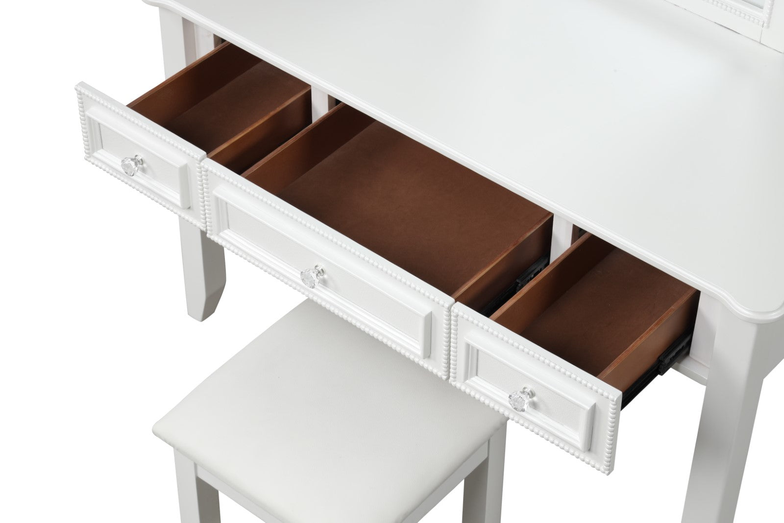 NAUCALPAN - Vanity Set w/ Stool - FM7456WH-V-SET