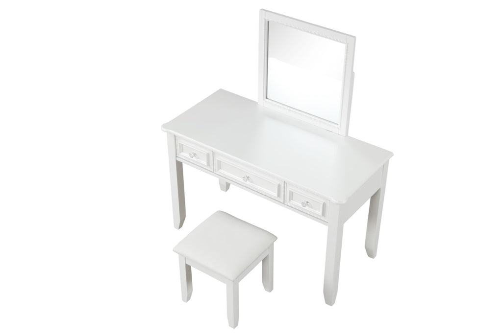 NAUCALPAN - Vanity Set w/ Stool - FM7456WH-V-SET