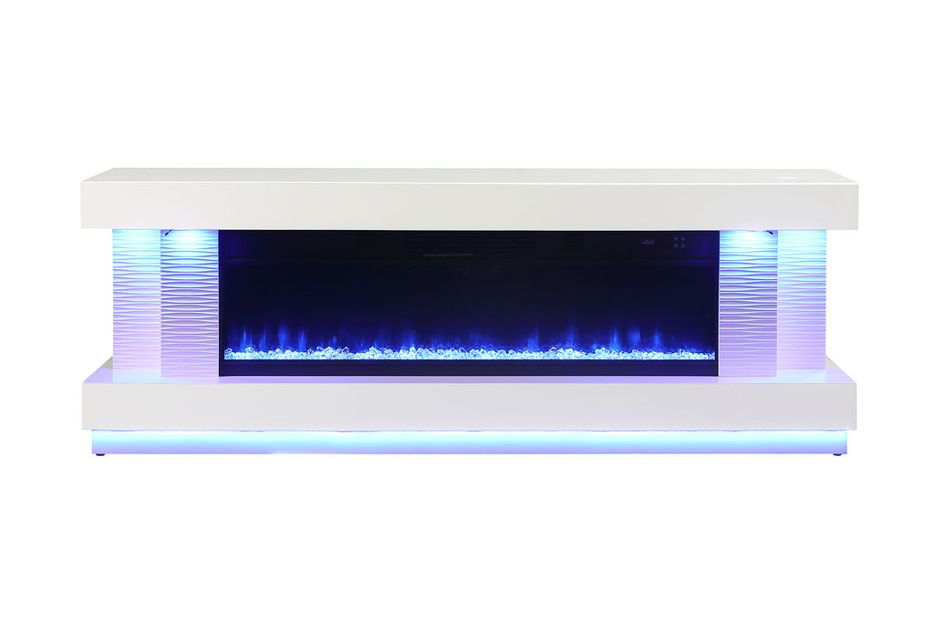 PESEUX - 71" TV Stand w/ Electric Fireplace - FM-AC8009WH-TV