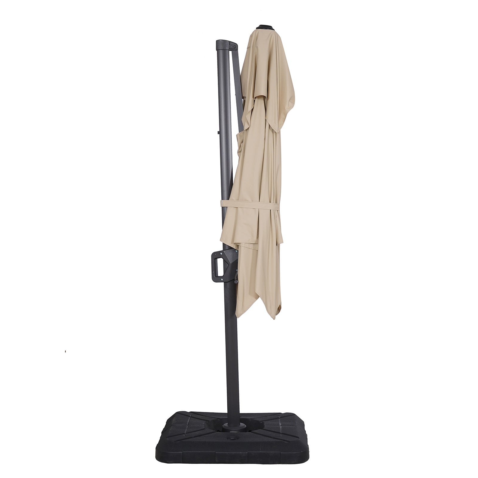 FIDA - 8' Square Umbrella, Double Top, Tan + Base - LA-A029BG+BASE