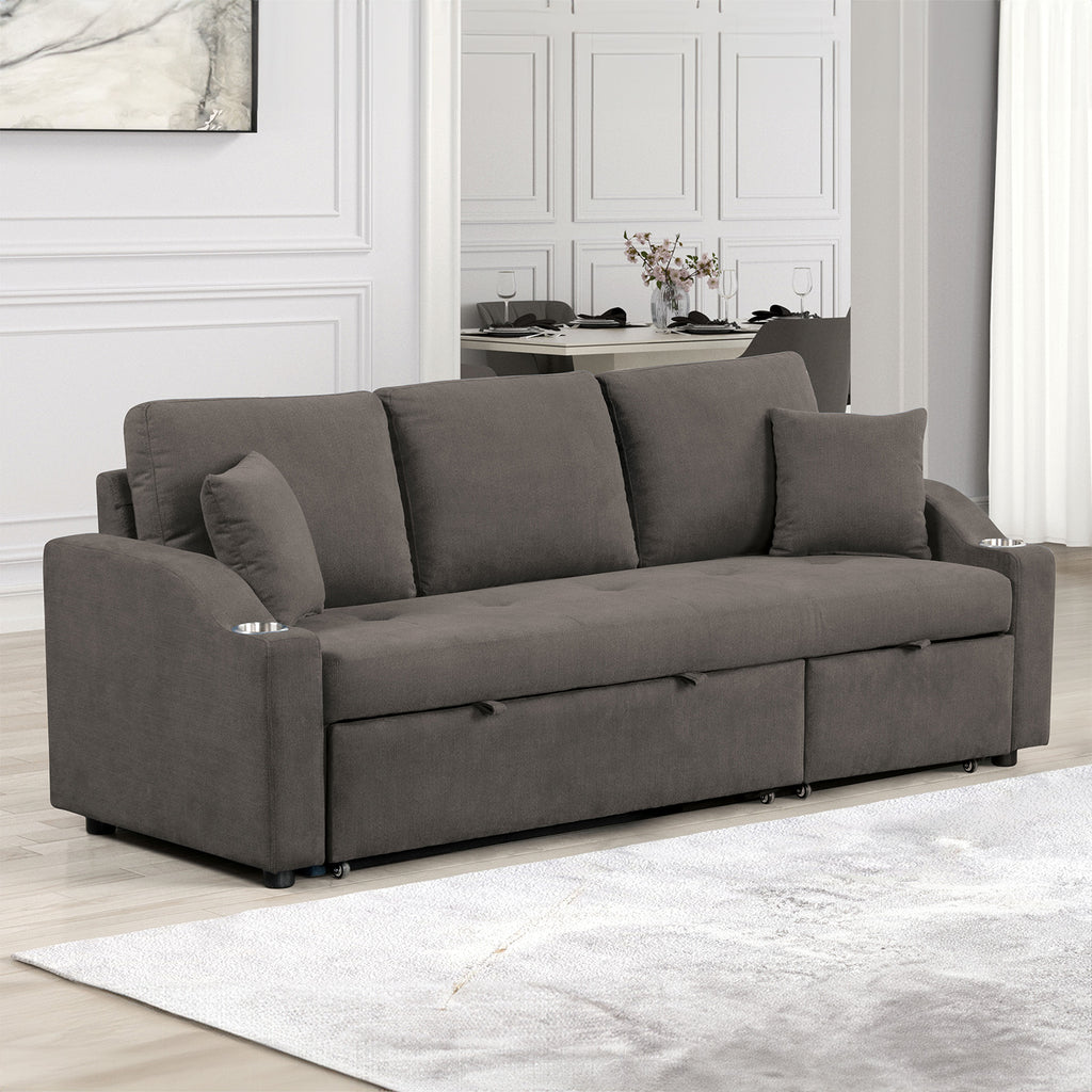 ROYDEN - Sleeper Sofa w/ Cupholder - FM6963GY-PK