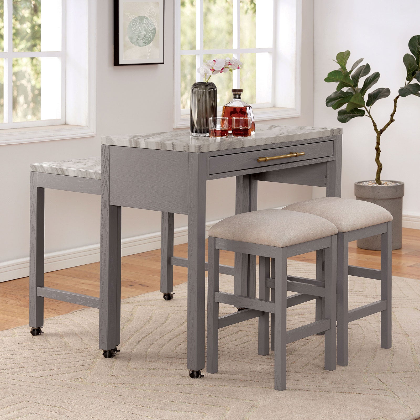 WHITEHALL - 3 Pc. Counter Ht. Table Set - FOA3544LG-PT-3PC