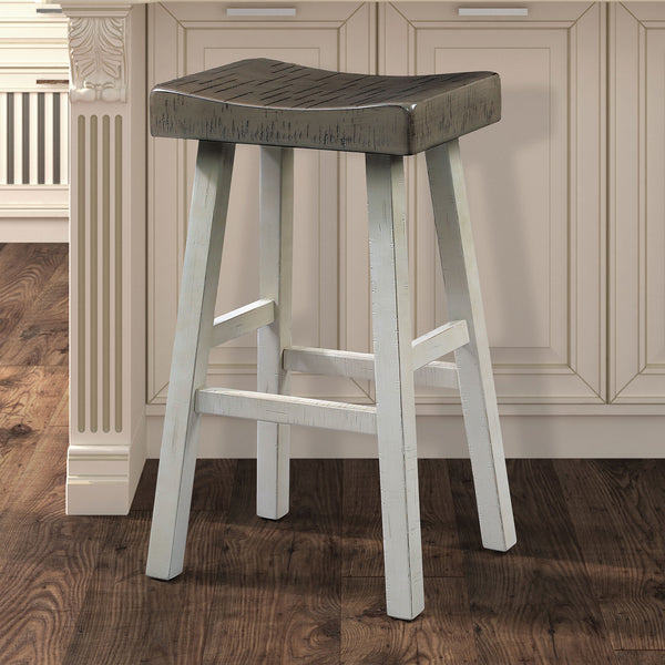 BIASCA - 29" Stool, (2/CTN), Gray/White - FM-BR3001WH-29-2PK