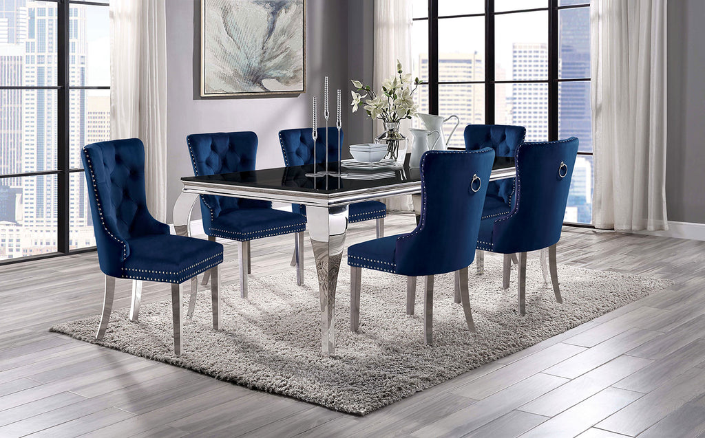 NEUVEVILLE - 7 Pc. Dining Table Set - CM3903BK-T-7PC-261NV