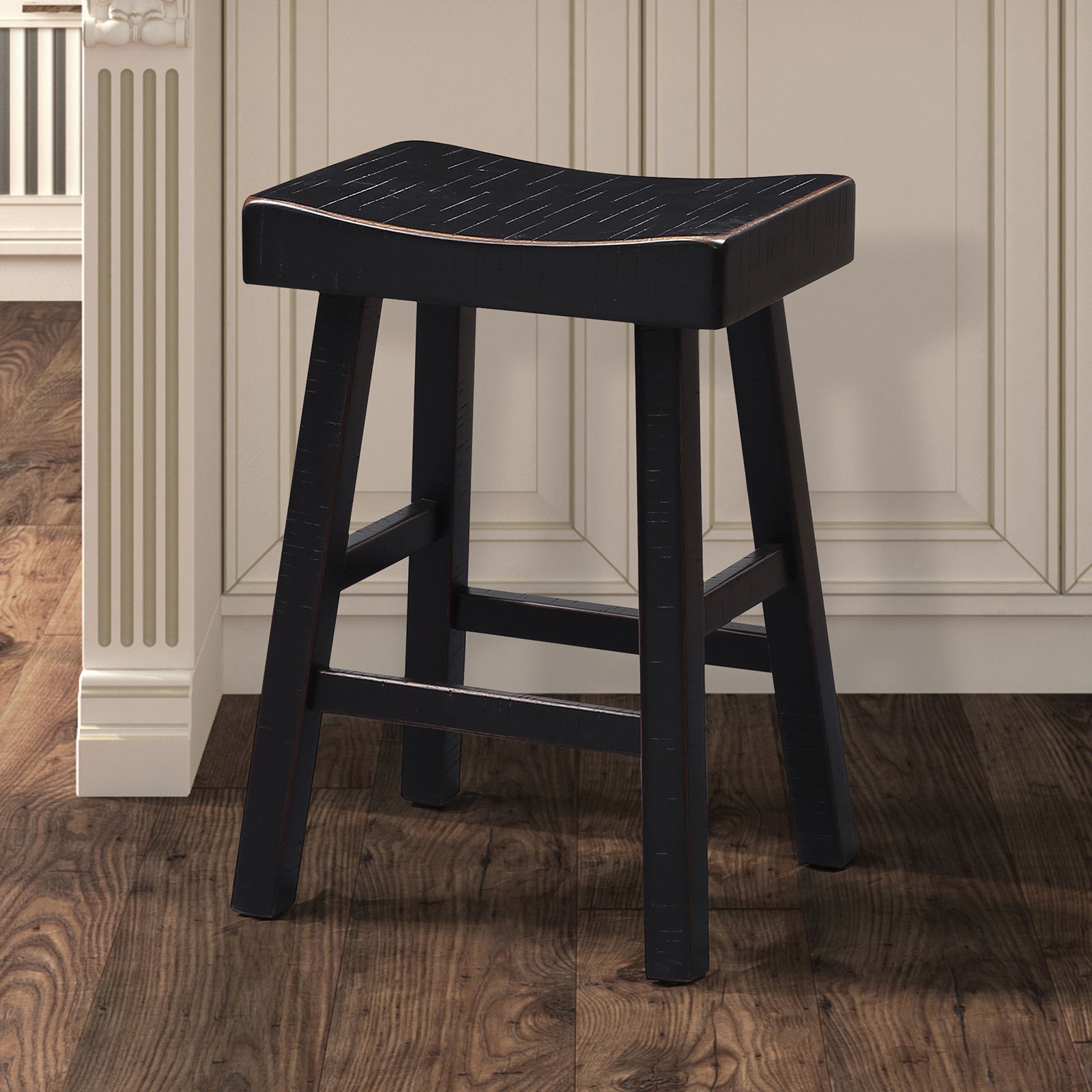 BIASCA - 24" Stool, (2/CTN), Black - FM-BR3001BK-24-2PK