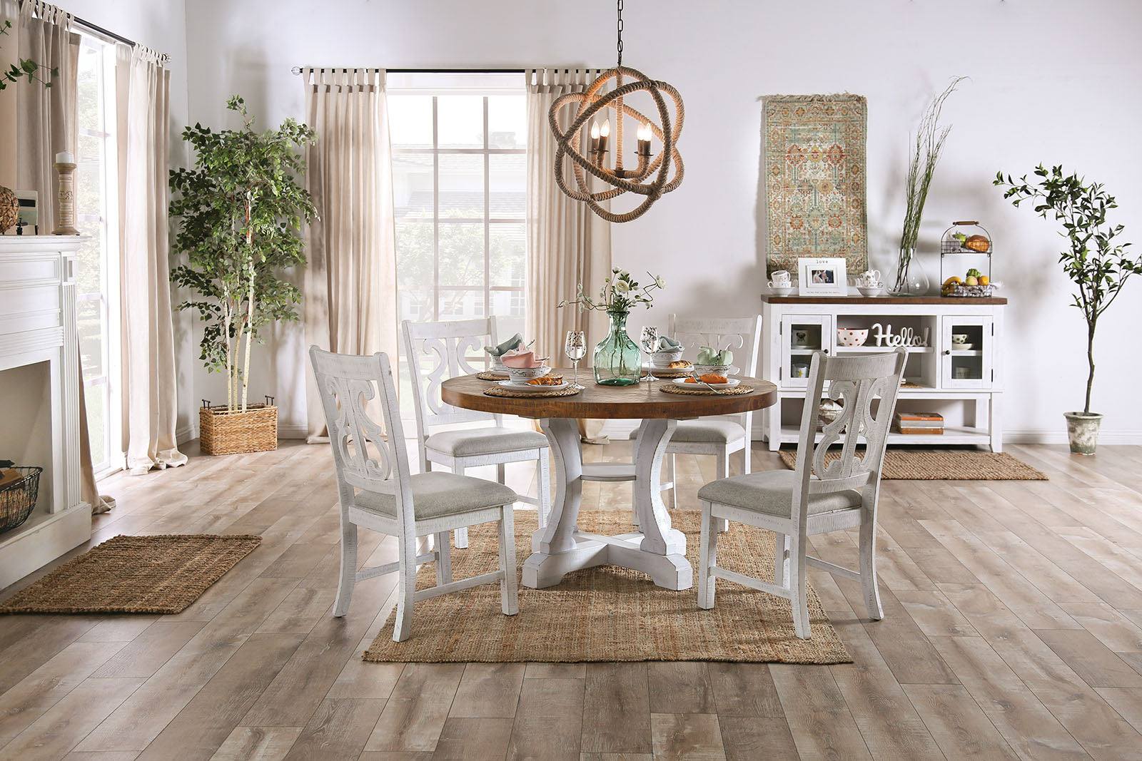 AULETTA - 5 Pc. Round Dining Table Set - CM3417RT-5PC