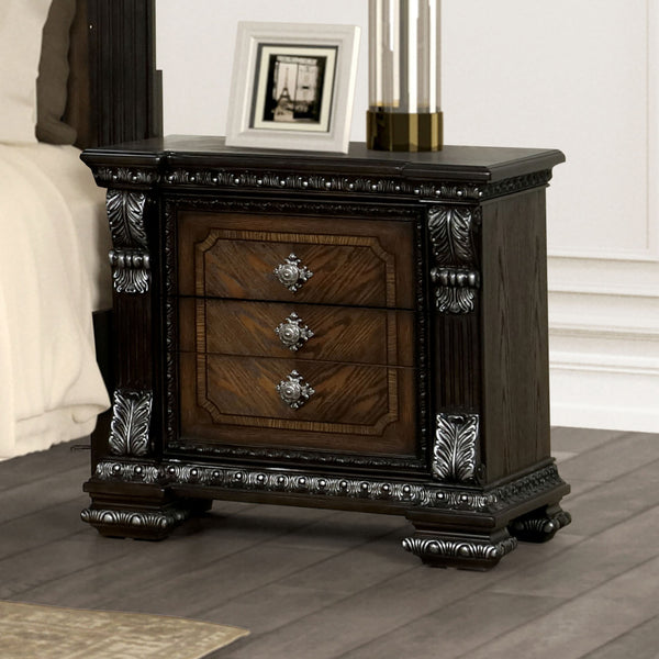 PROMENADE - Nightstand w/ Hidden Drawer USB A-C, Espresso - FM70002DB-N