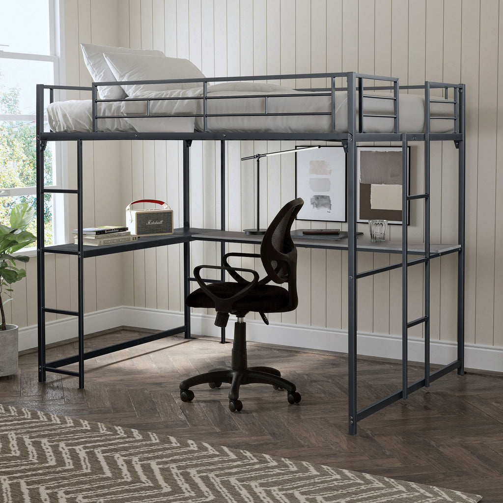 CYBILL - Full Loft Bed, Black - FM-BK905BK-F-BED