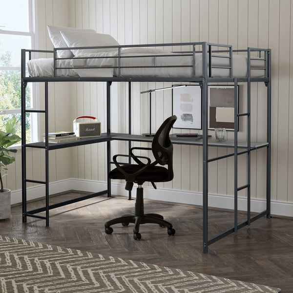 CYBILL - Full Loft Bed, Black - FM-BK905BK-F-BED