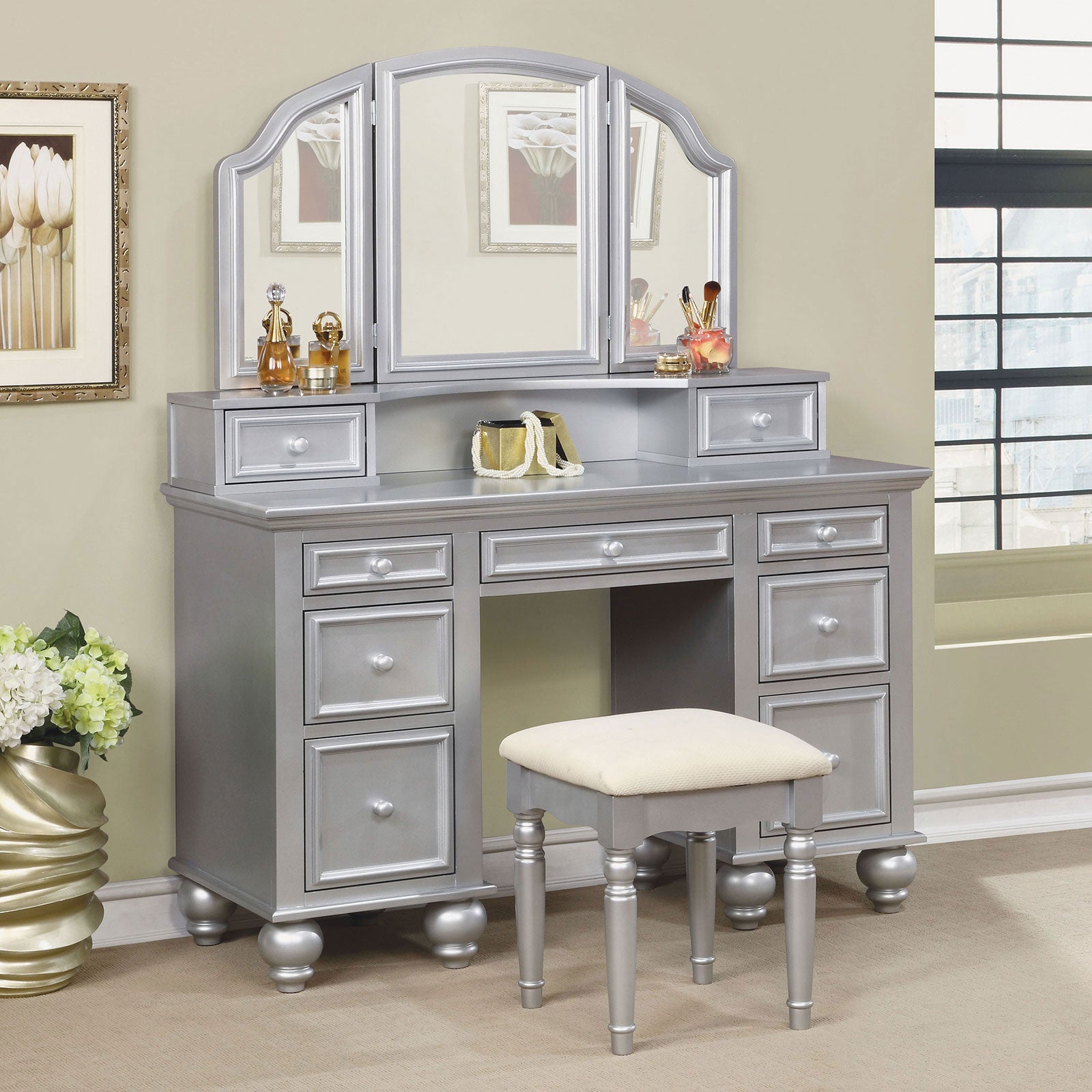 ATHY - Vanity w/ Stool - CM-DK6848SV