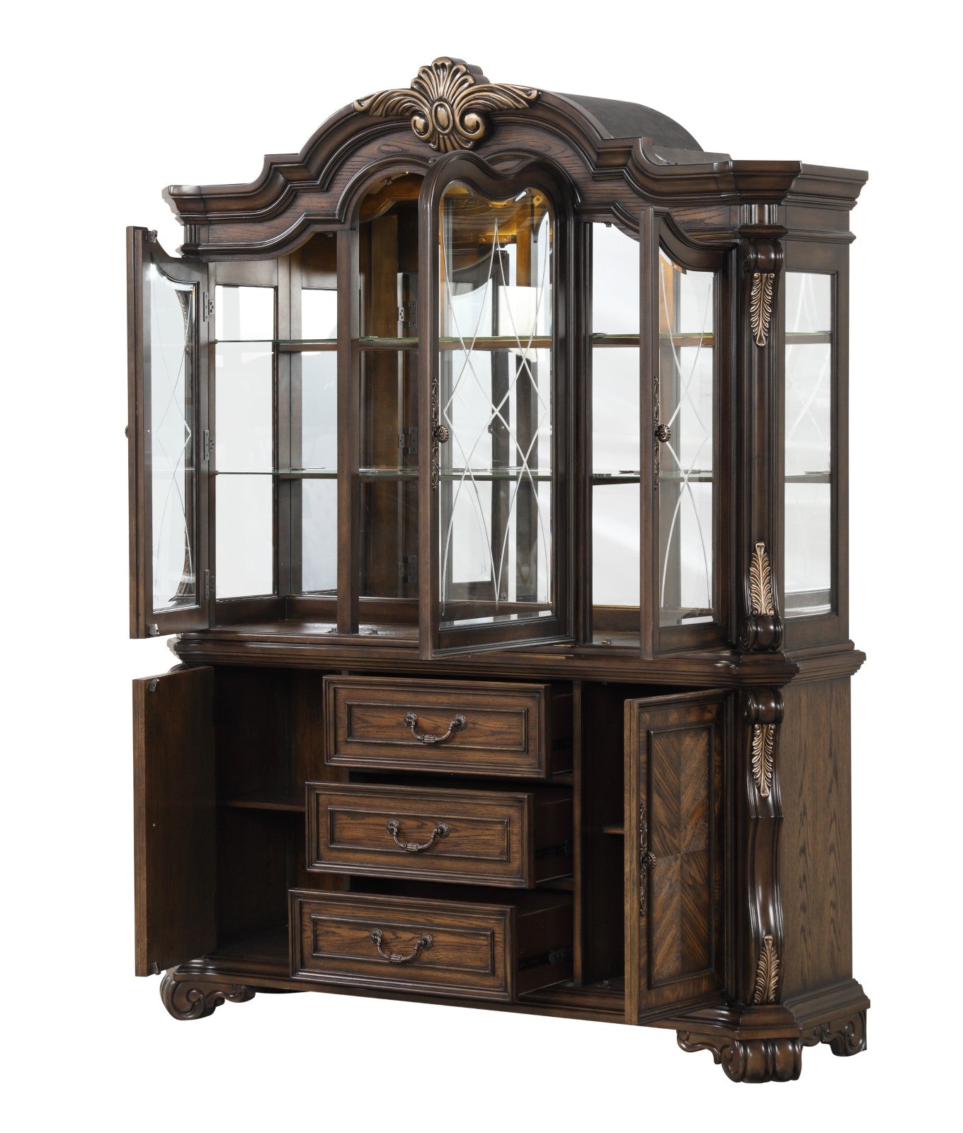 LEOVANNI - Hutch And Buffet - FM31003DB-HB-SET