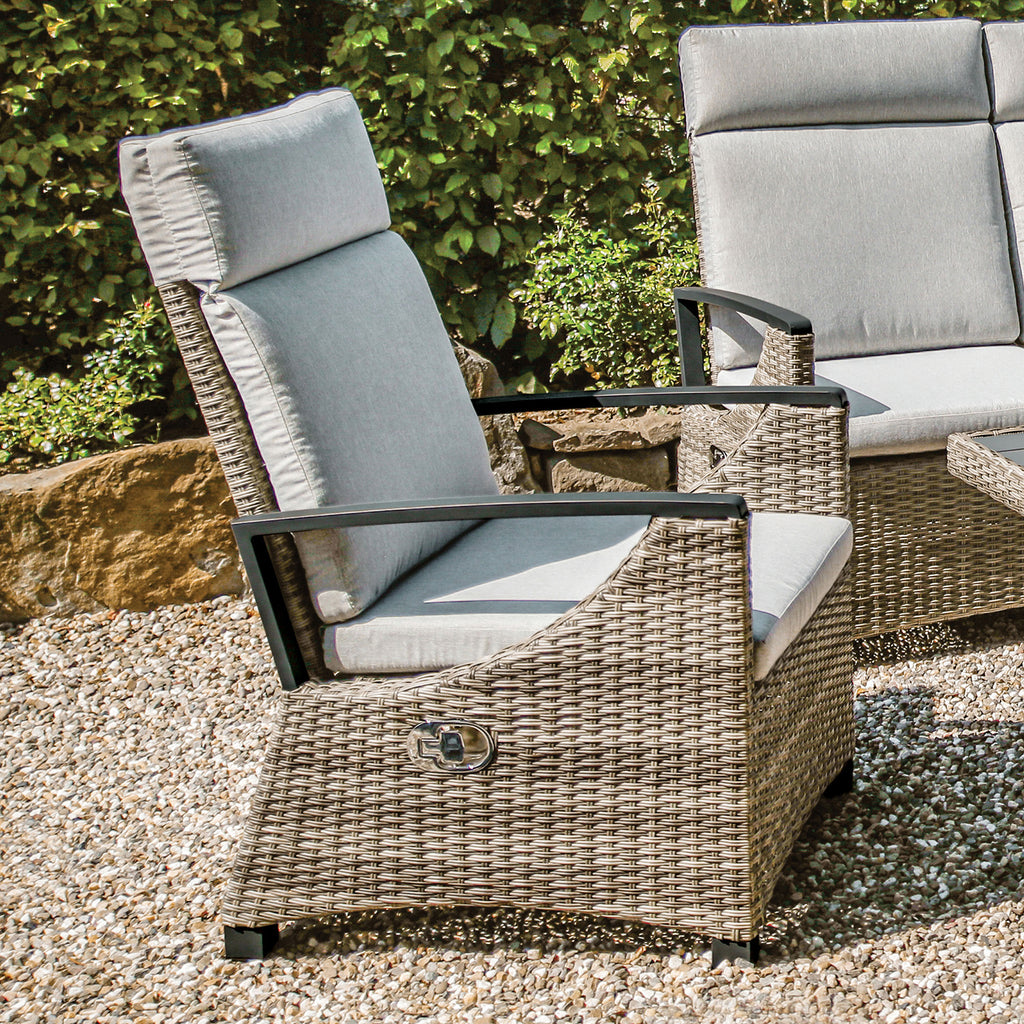 ANTIGUA - Arm Chair, Gun Metal/Brown/Gray - GM-1005
