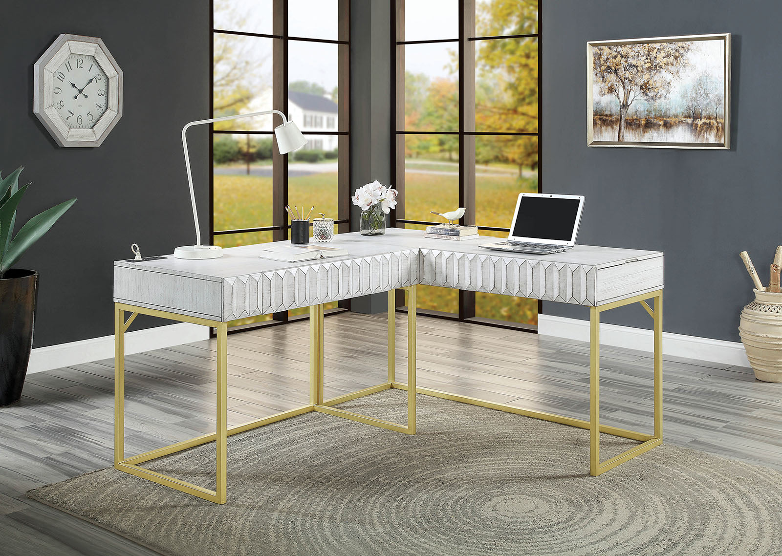 FREIBURG - Corner Desk - CM-DK406WH-PK
