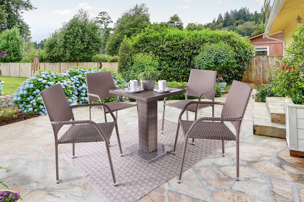 NIAMBI - 5 Pc. Patio Dining Set, Natural - FM80004NT-5PC-05NT