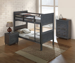 GRIFFIN - Twin Bed, Charcoal Brown - FM7108DB-T-BED