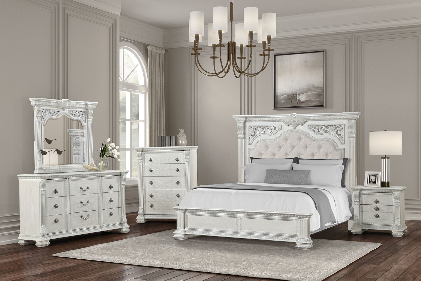 PROMENADE - Mirror, Wire Brushed White - FM70001WH-M