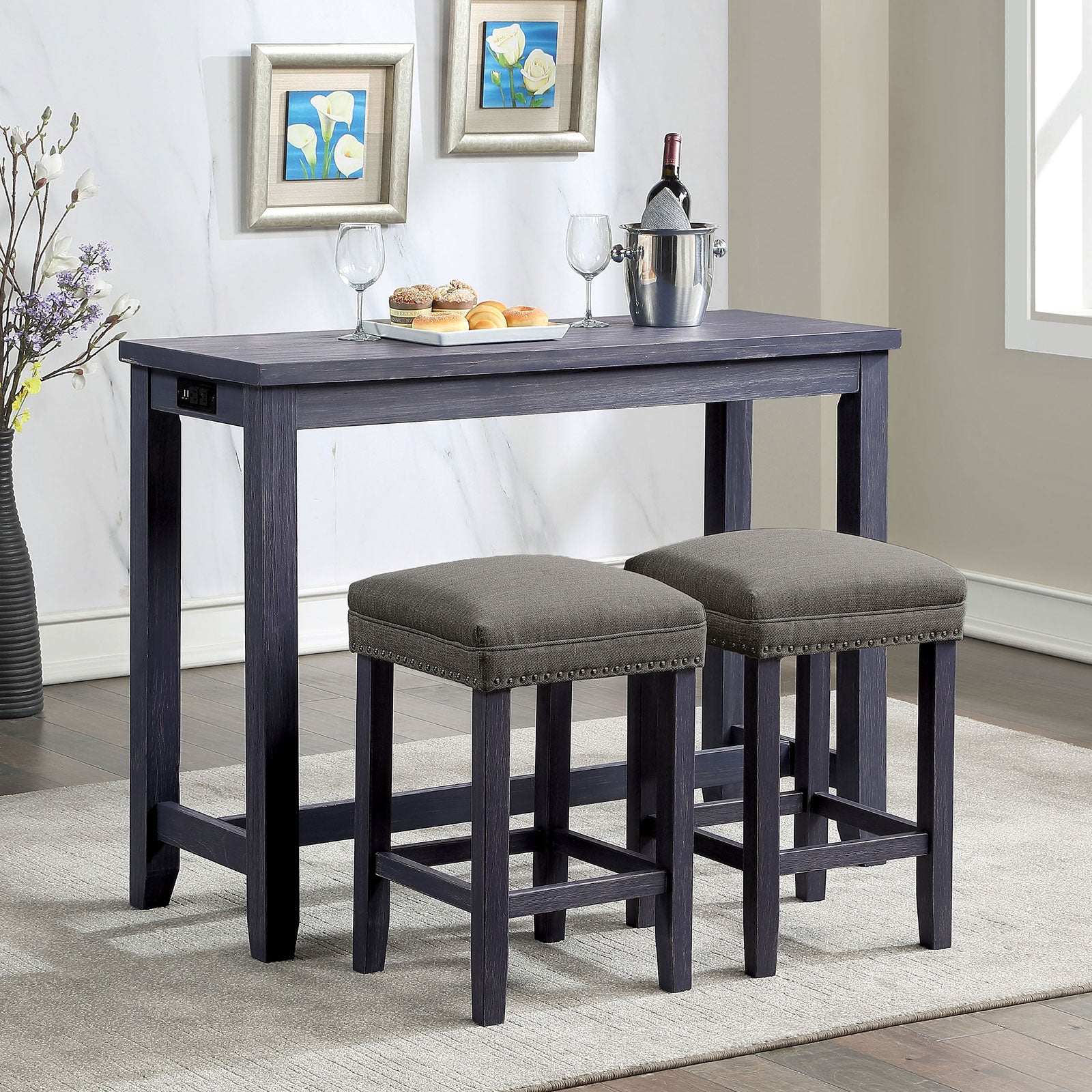 CAERLEON - 3 Pc. Counter Ht. Table Set - CM3474BL-PT-3PK