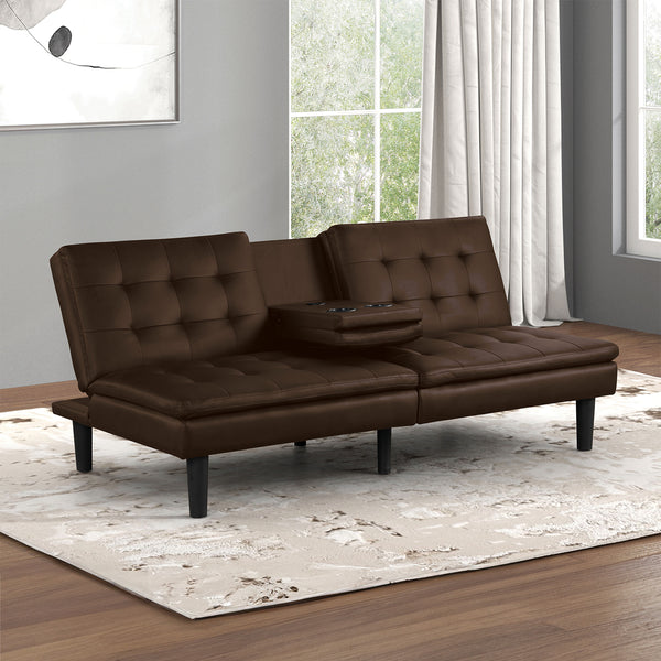 EIDSBERG - Futon Sofa Bed w/ Drop Down Table - FM2908BR