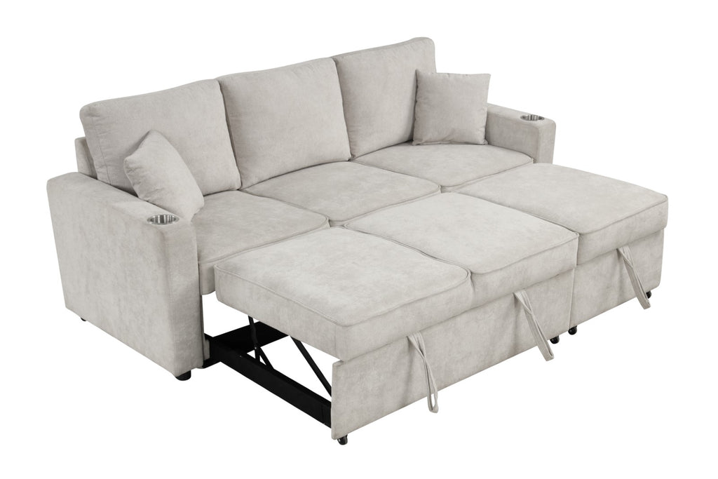 KENDAL - Sleeper Sofa Sectional w/ Cupholder - FM6965BG-SF-PK