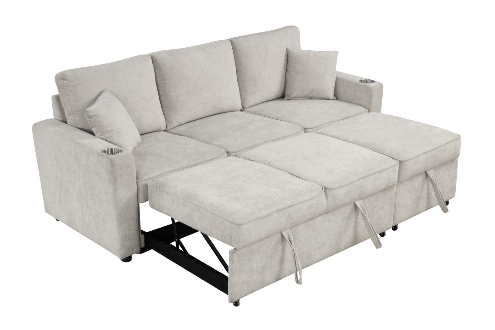 KENDAL - Sleeper Sofa Sectional w/ Cupholder - FM6965BG-SF-PK