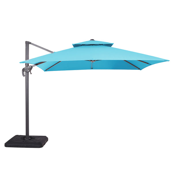 HERO - 10' Square Umbrella, Double Top, Teal + Base - LA-A028TL+BASE